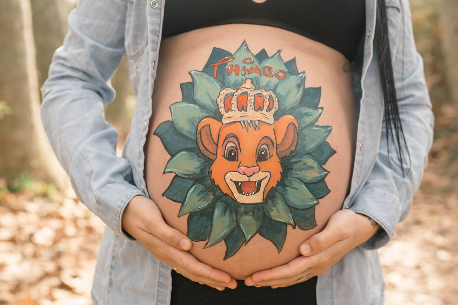 Dibujo pintado barriga embarazo Granollers